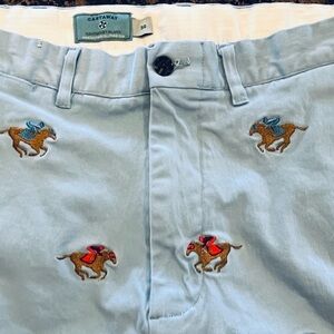 Castaway Nantucket Island Blue Shorts with horse embroidery